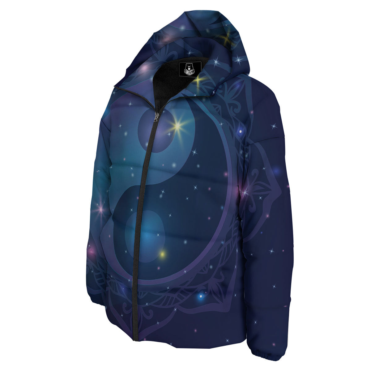 Yin Yang Space Print Down Jacket-grizzshop