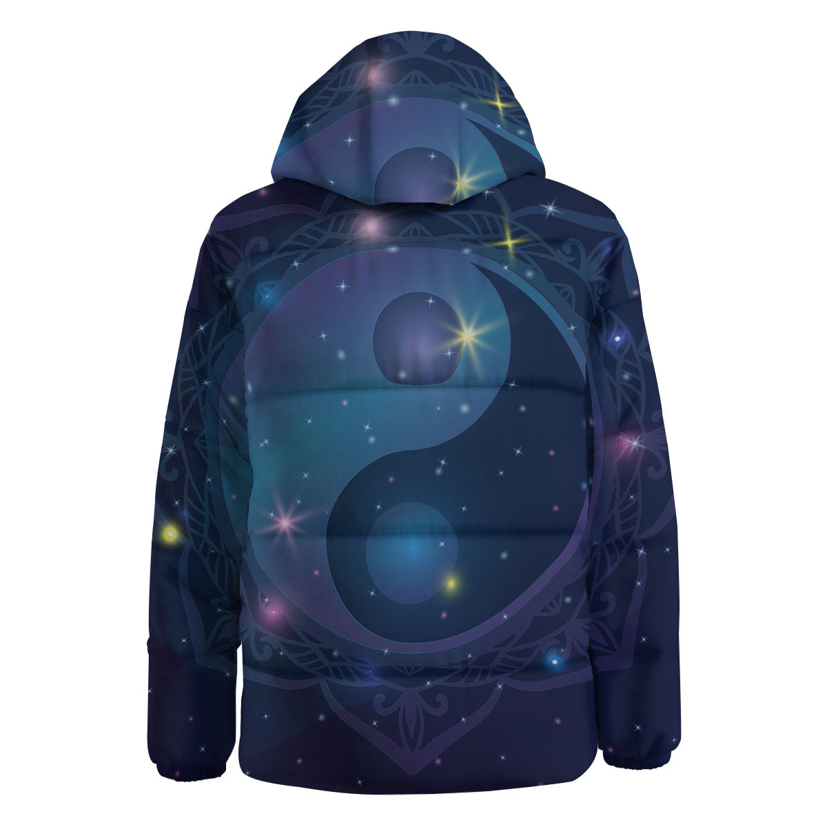 Yin Yang Space Print Down Jacket-grizzshop