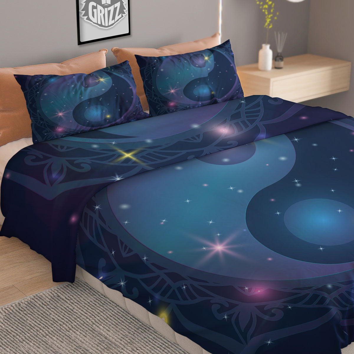 Yin Yang Space Print Duvet Cover Bedding Set