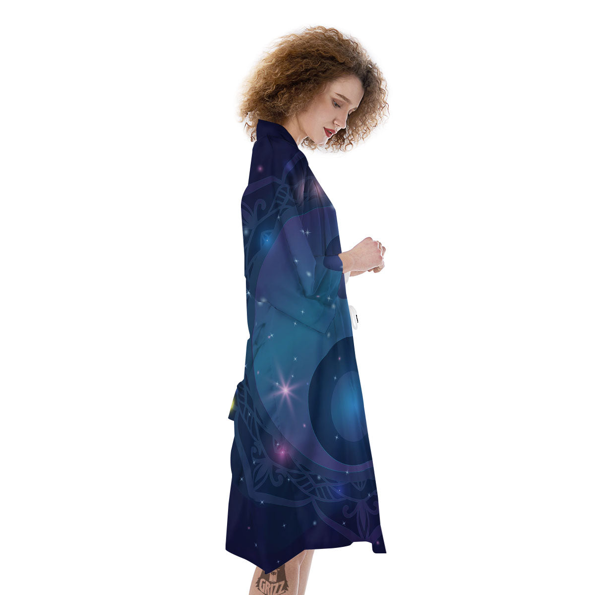 Yin Yang Space Print Kimono-grizzshop
