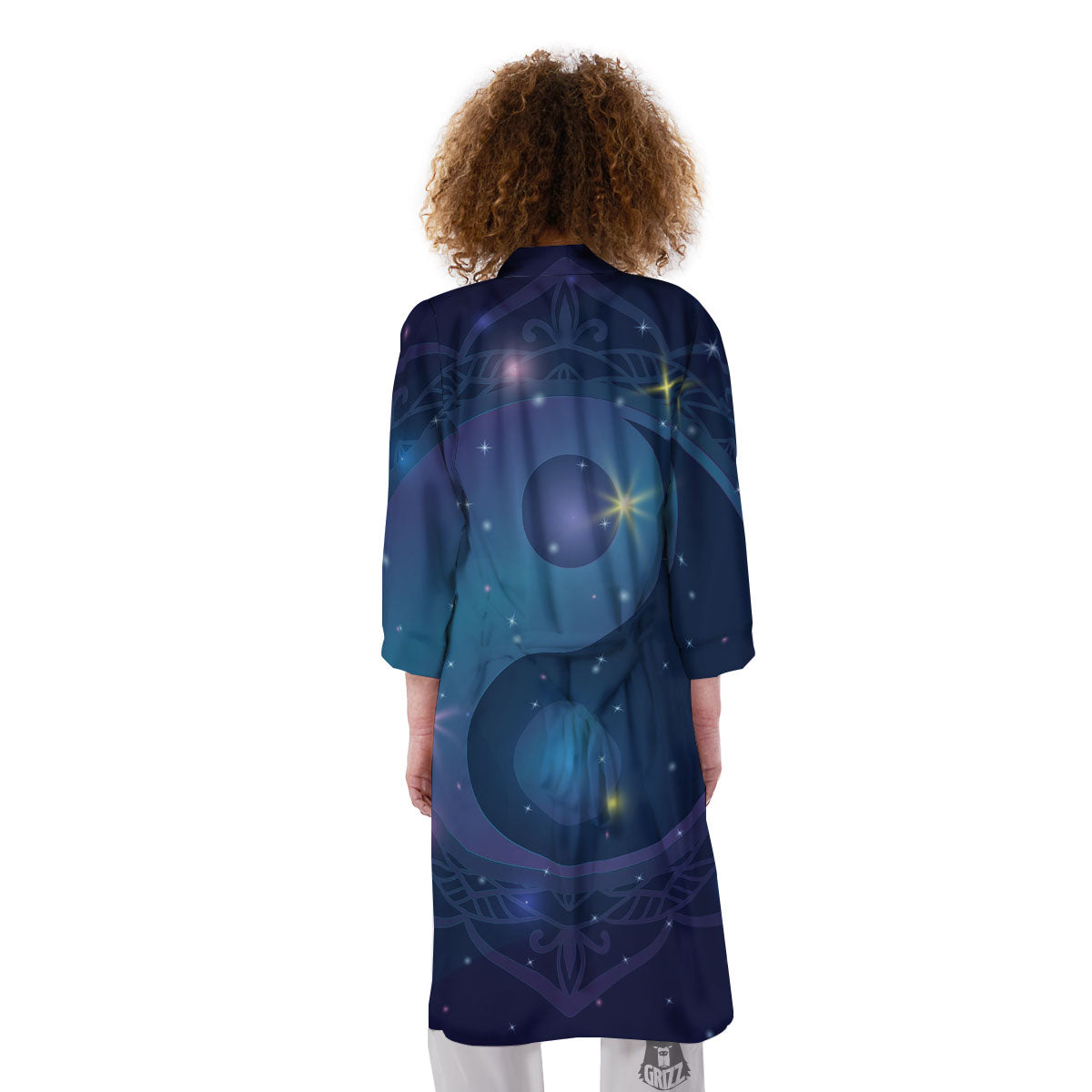 Yin Yang Space Print Kimono-grizzshop