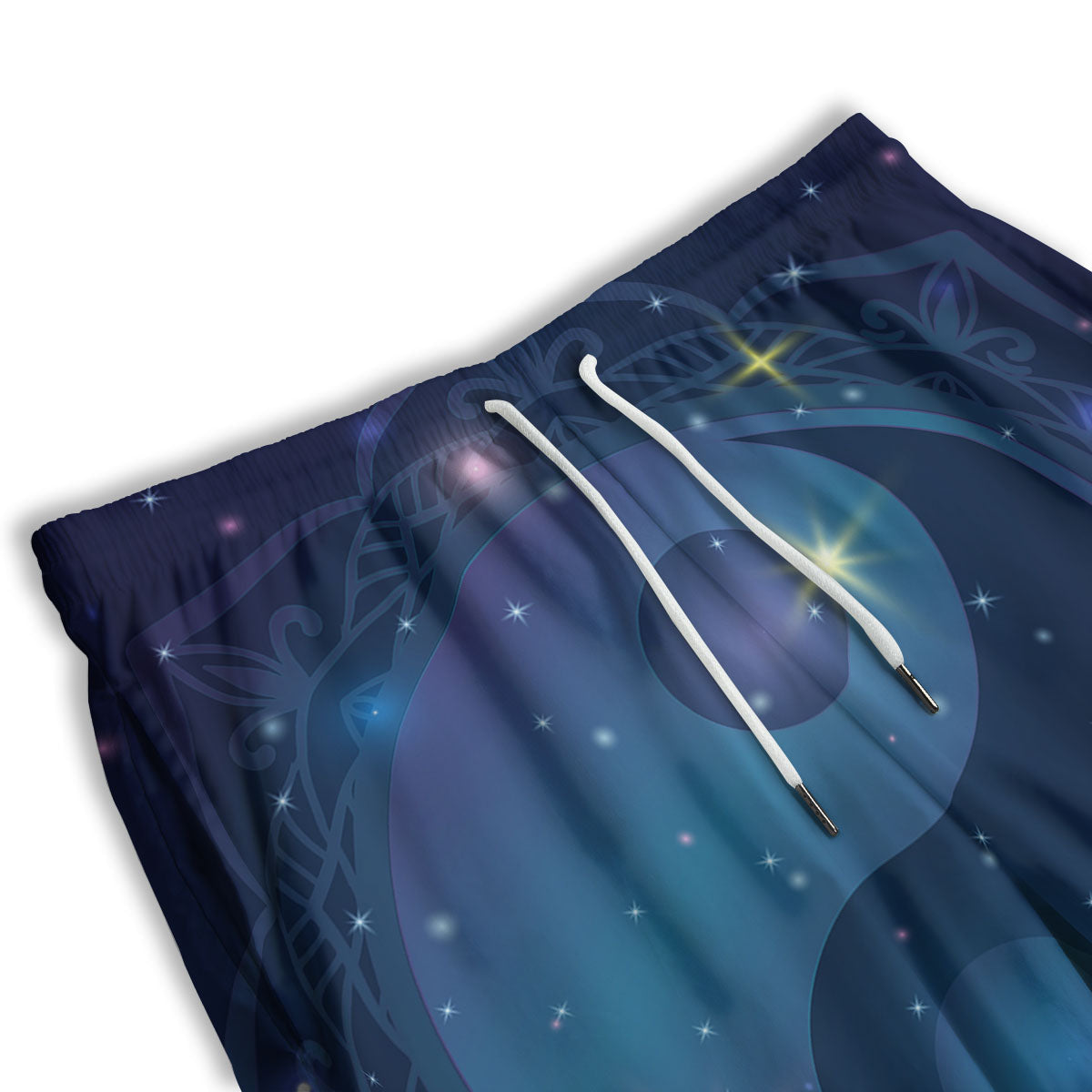 Yin Yang Space Print Men's Athletic Shorts