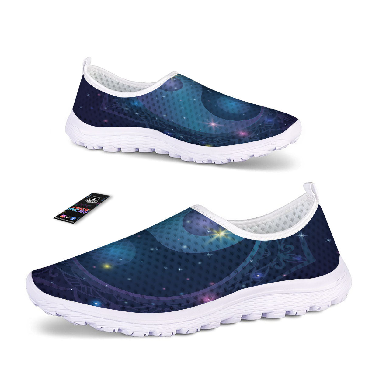Yin Yang Space Print Nurse Shoes-grizzshop