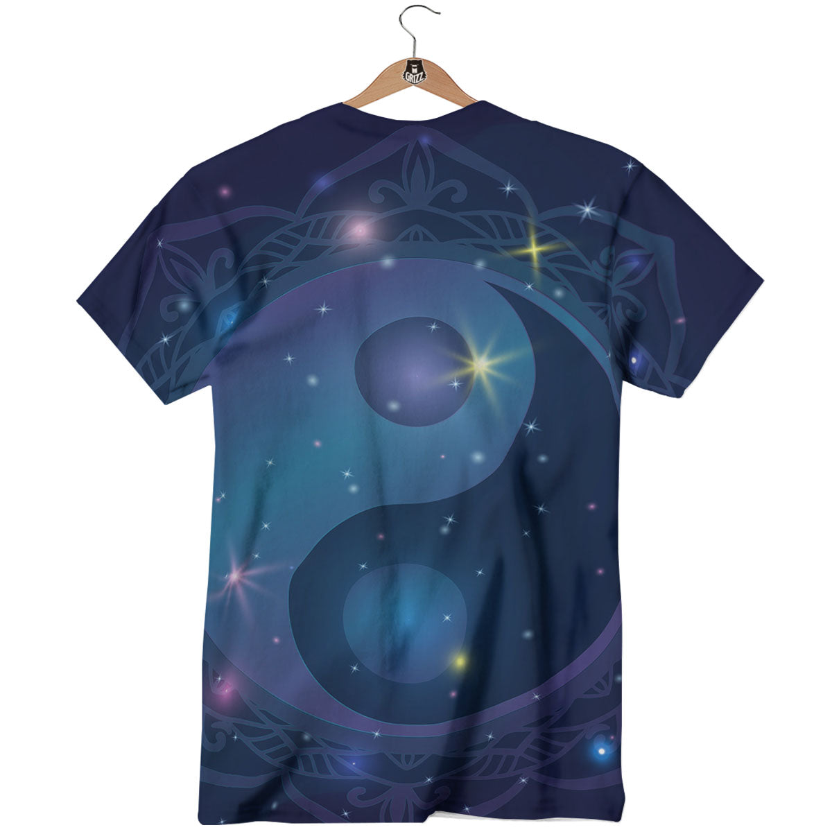 Yin Yang Space Print T-Shirt-grizzshop