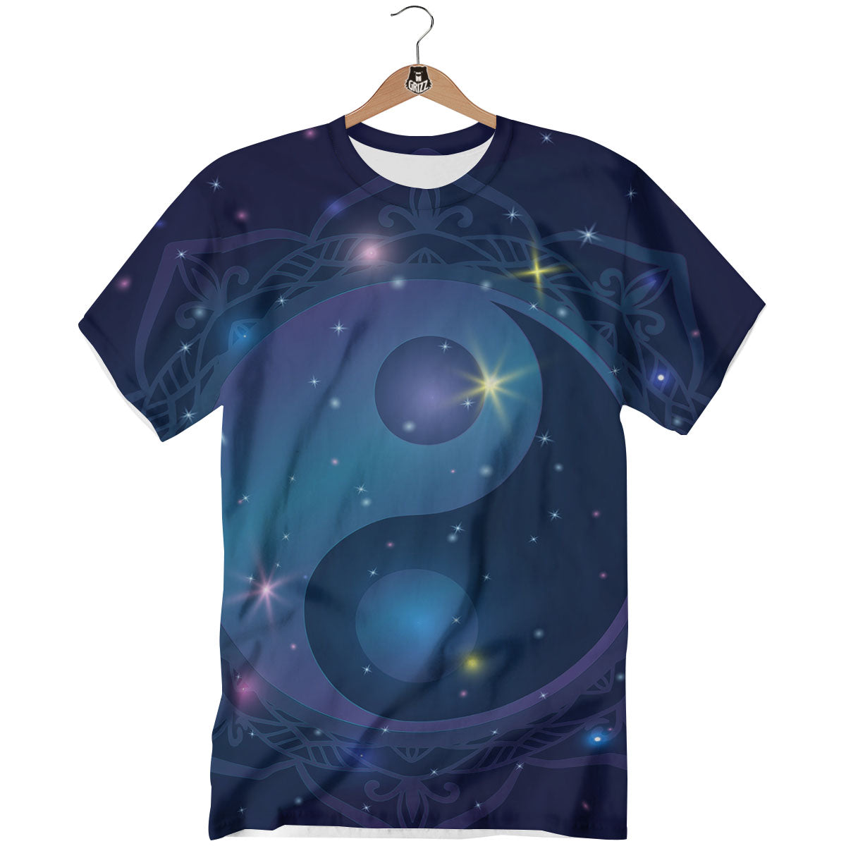Yin Yang Space Print T-Shirt-grizzshop