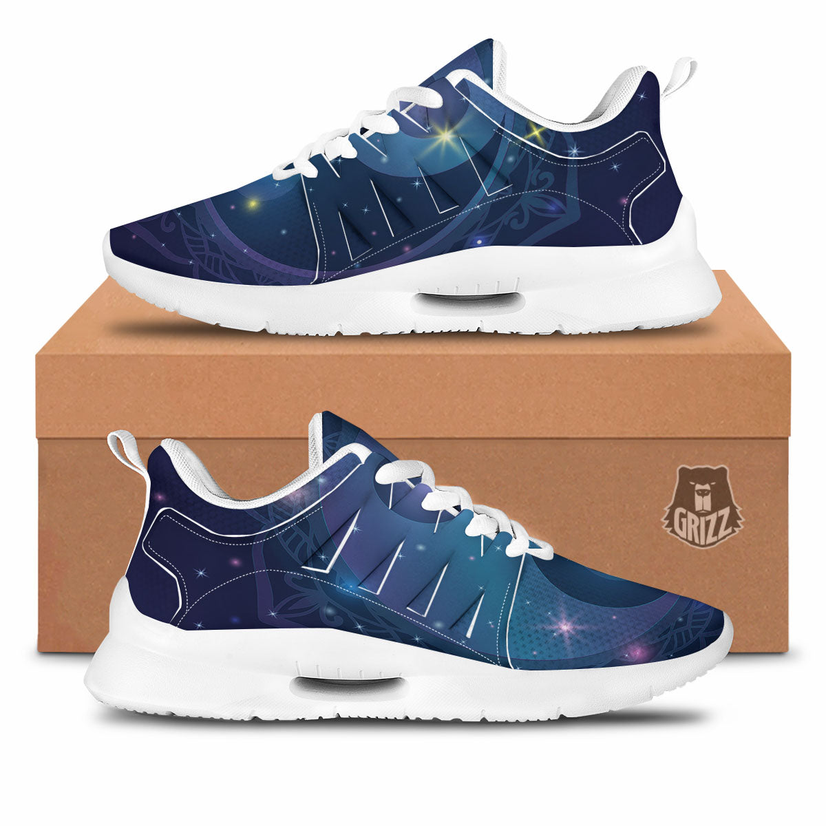 Yin Yang Space Print Tennis Shoes-grizzshop