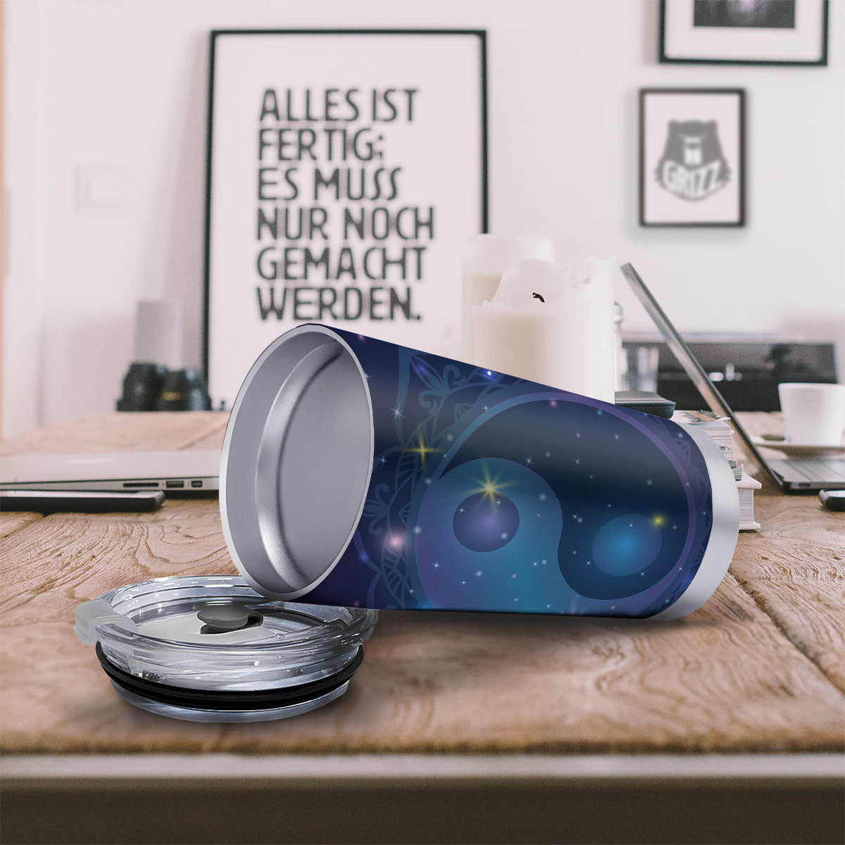 Yin Yang Space Print Tumbler-grizzshop