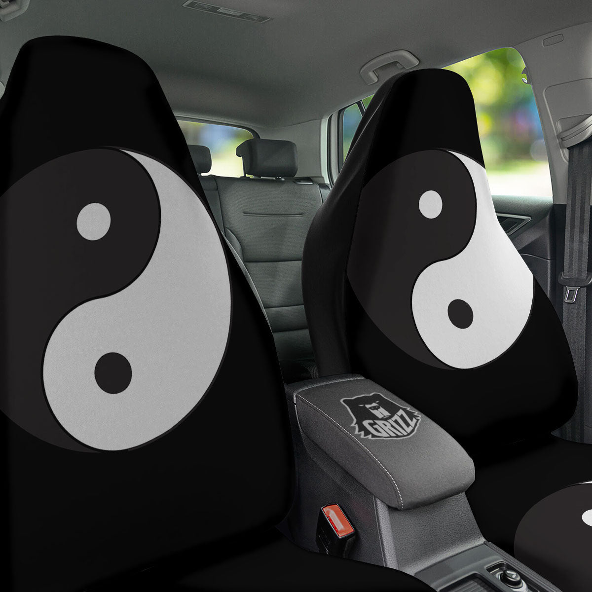 Yin Yang Symbol White And Black Print Car Seat Covers-grizzshop