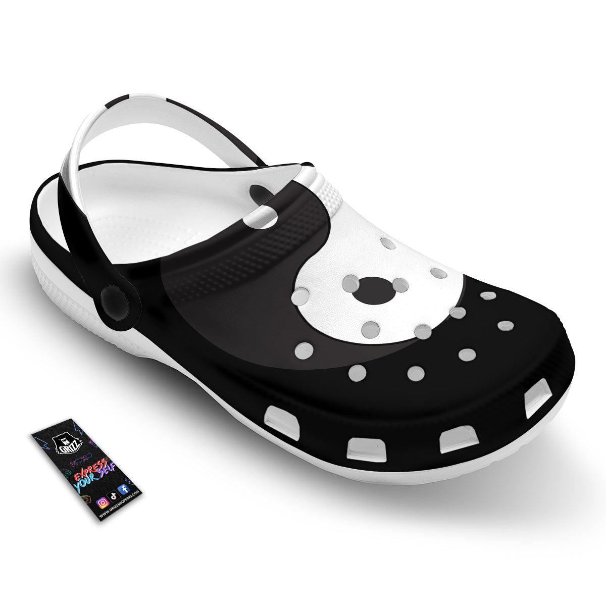 Yin Yang Symbol White And Black Print Clog-grizzshop