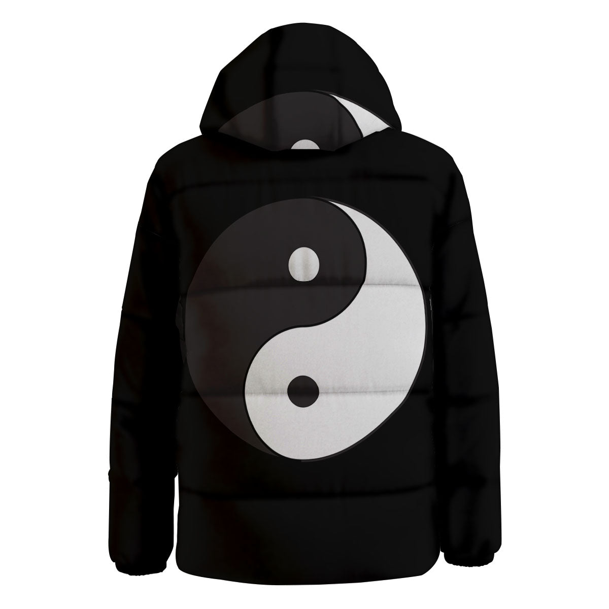 Yin Yang Symbol White And Black Print Down Jacket-grizzshop