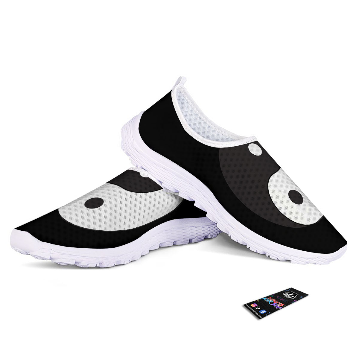 Yin Yang Symbol White And Black Print Nurse Shoes-grizzshop