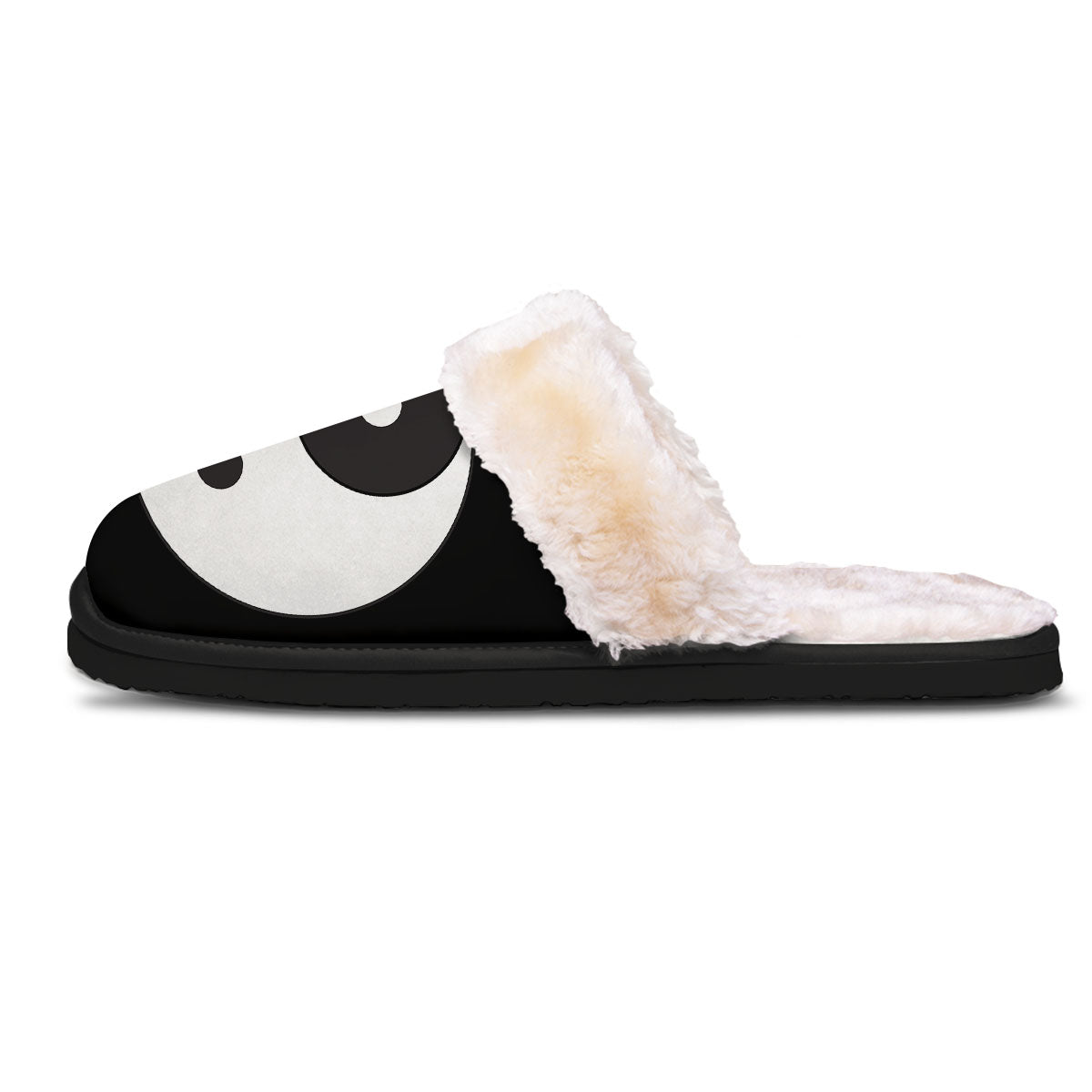 Yin Yang Symbol White And Black Print Slippers-grizzshop