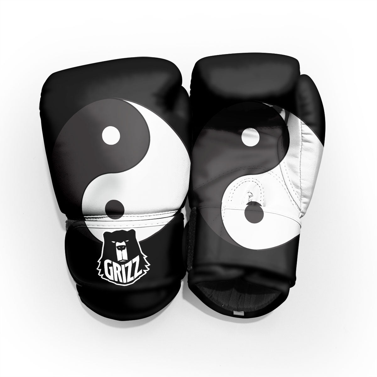 Yin Yang Symbol White And Black Print Sparring Gloves-grizzshop
