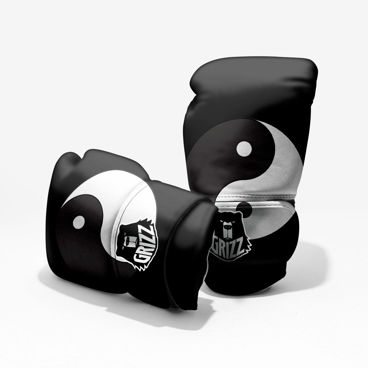 Yin Yang Symbol White And Black Print Sparring Gloves-grizzshop