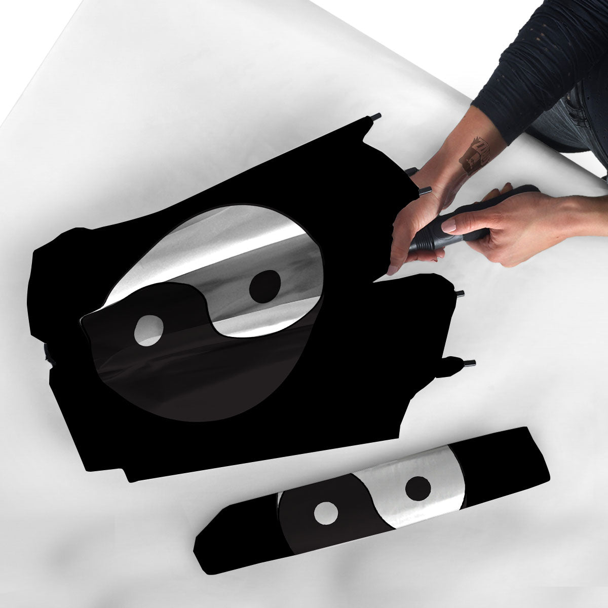 Yin Yang Symbol White And Black Print Umbrella-grizzshop