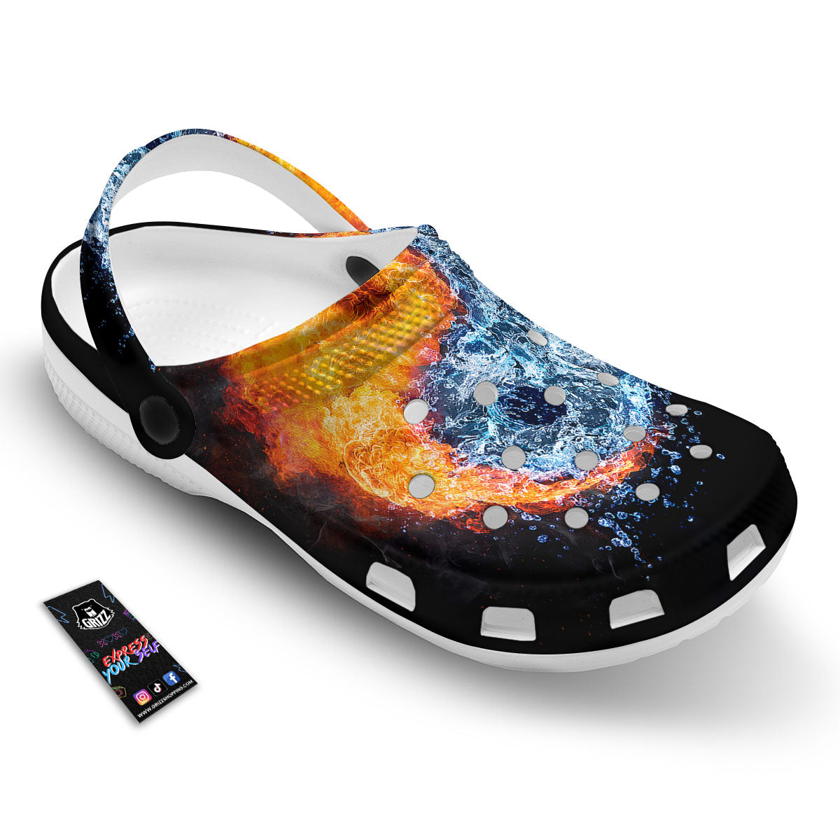 Yin Yang Water And Fire Print Clog-grizzshop