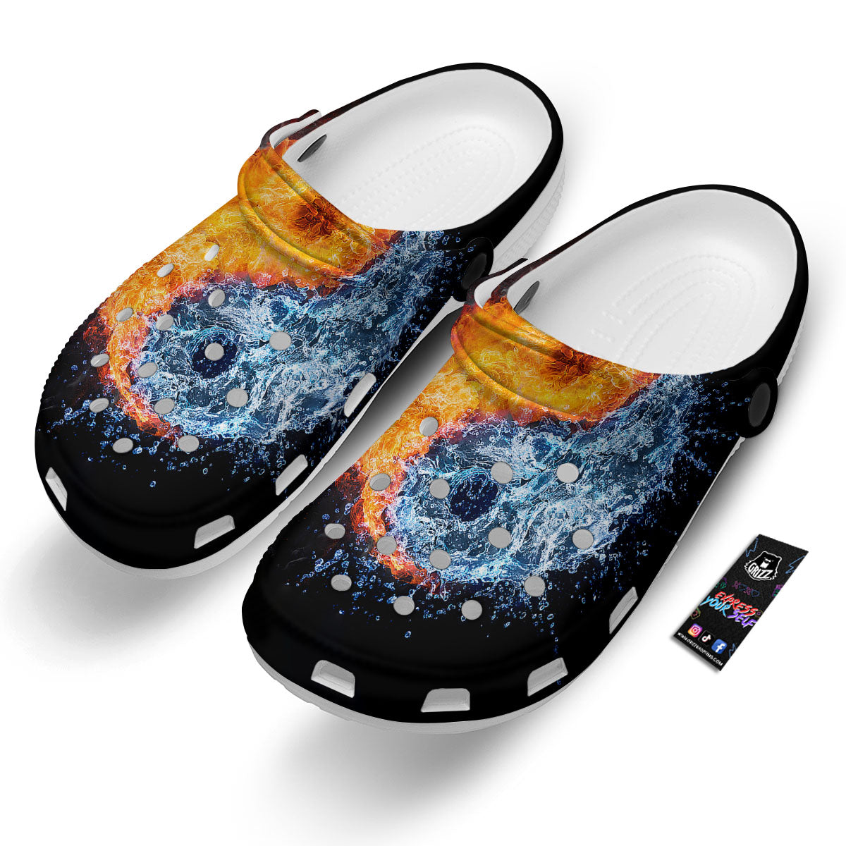 Yin Yang Water And Fire Print Clog-grizzshop