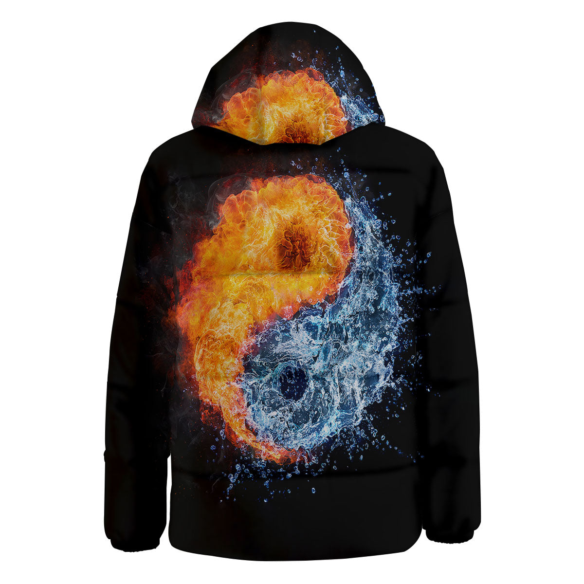Yin Yang Water And Fire Print Down Jacket-grizzshop