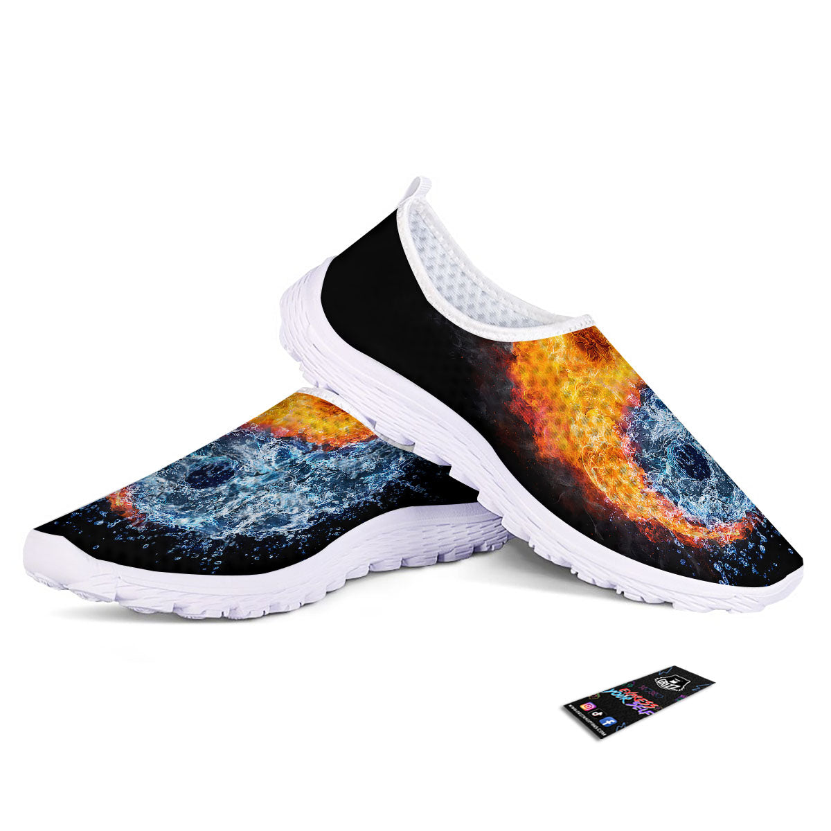 Yin Yang Water And Fire Print Nurse Shoes-grizzshop