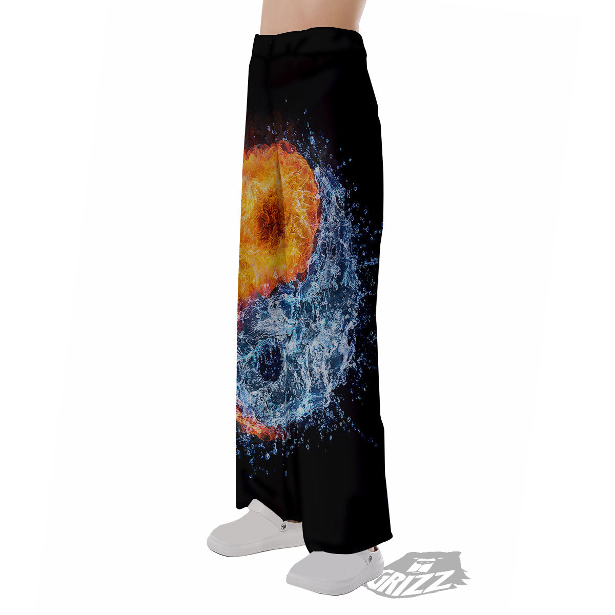 Yin Yang Water And Fire Print Pajama Pants-grizzshop