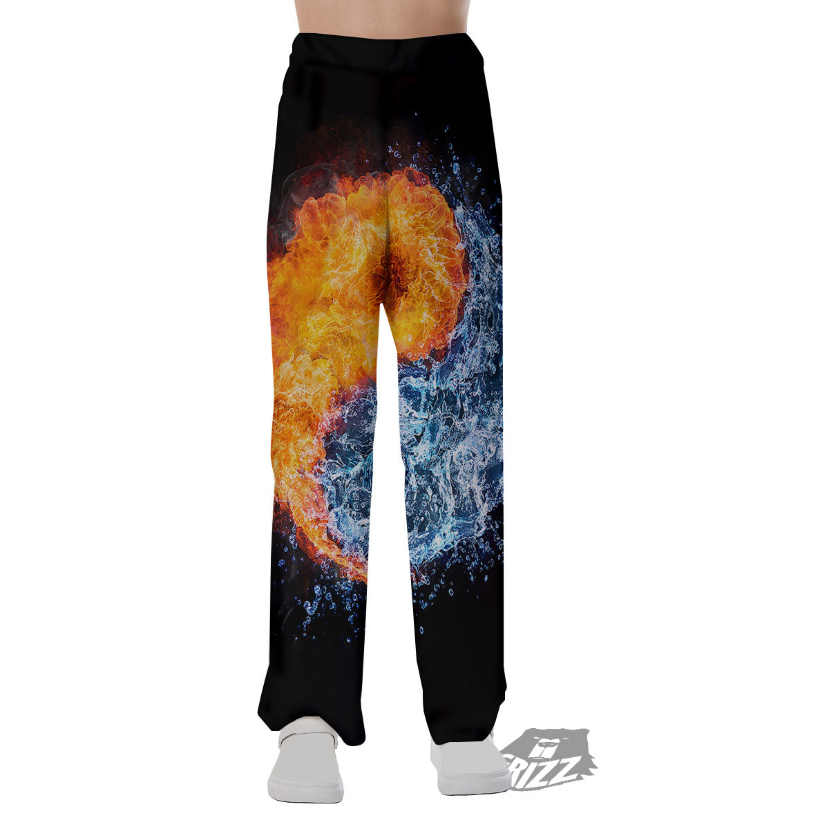 Yin Yang Water And Fire Print Pajama Pants-grizzshop