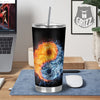 Yin Yang Water And Fire Print Tumbler-grizzshop