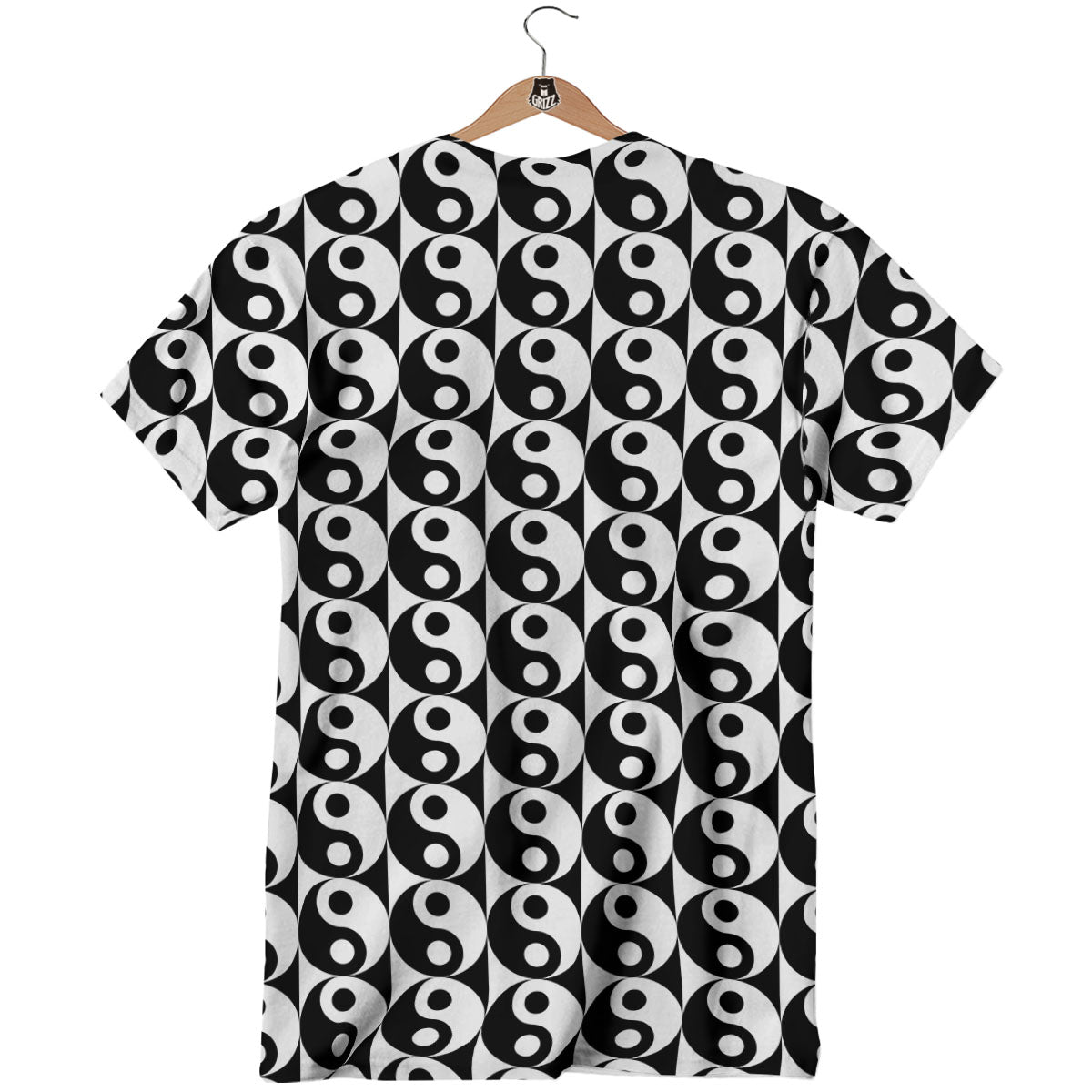 Yin Yang White And Black Print Pattern T-Shirt-grizzshop