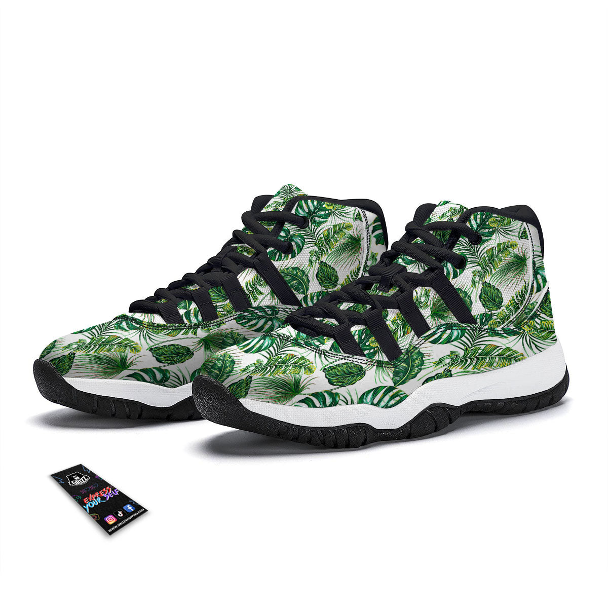 Yin Yang White And Grey Print Pattern Black Bball Shoes-grizzshop
