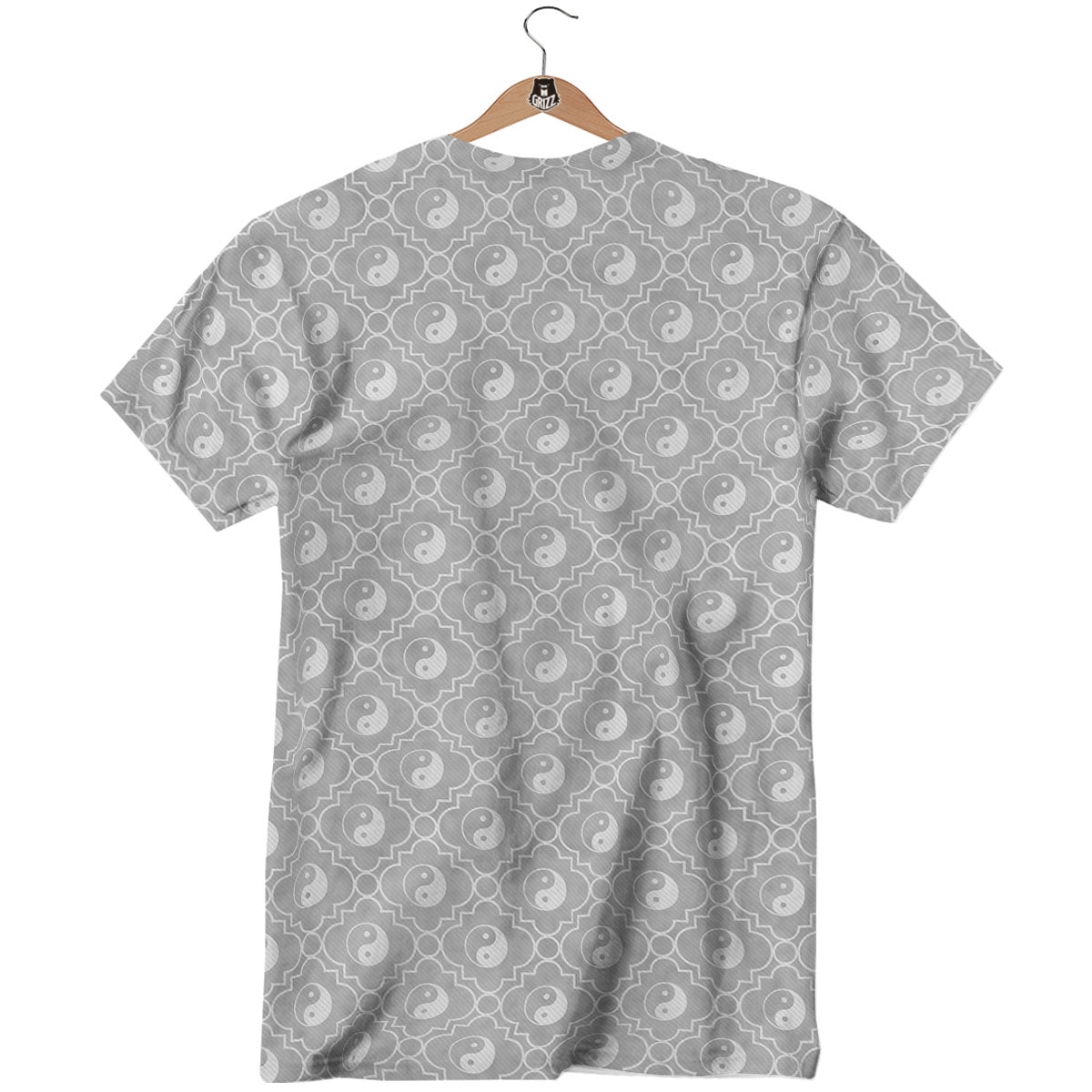 Yin Yang White And Grey Print Pattern T-Shirt-grizzshop