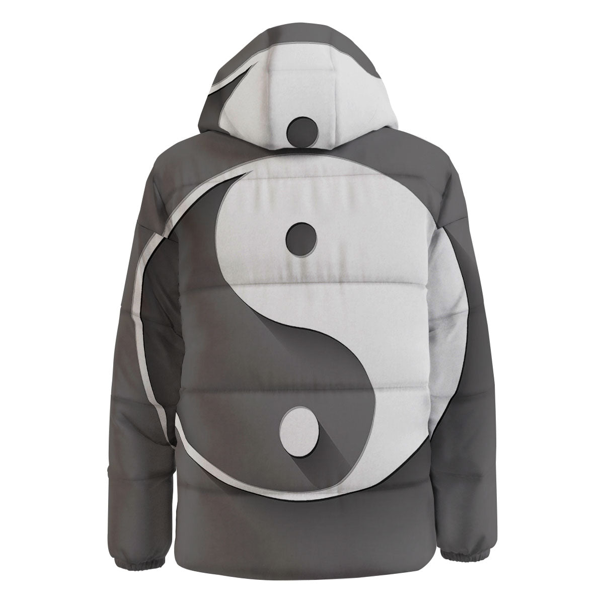 Yin Yang White And Sliver Print Down Jacket-grizzshop