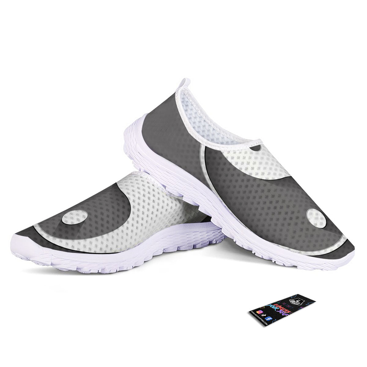 Yin Yang White And Sliver Print Nurse Shoes-grizzshop