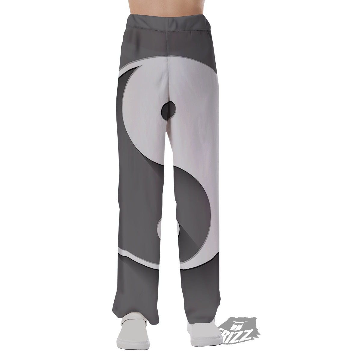 Yin Yang White And Sliver Print Pajama Pants-grizzshop