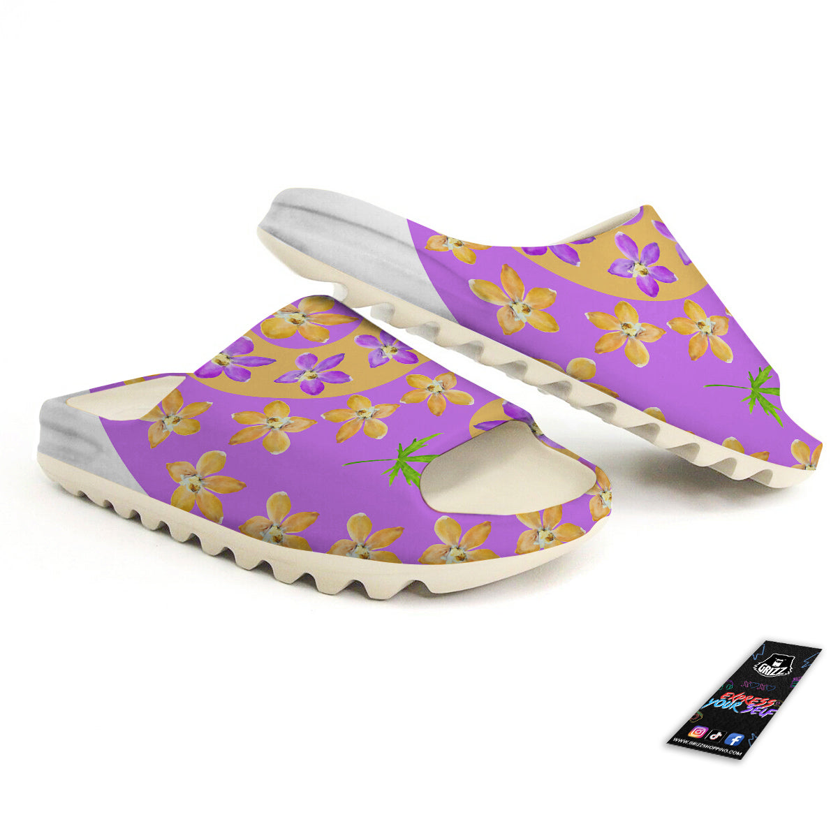 Yin Yang Colorful Flowers Print Sandals-grizzshop