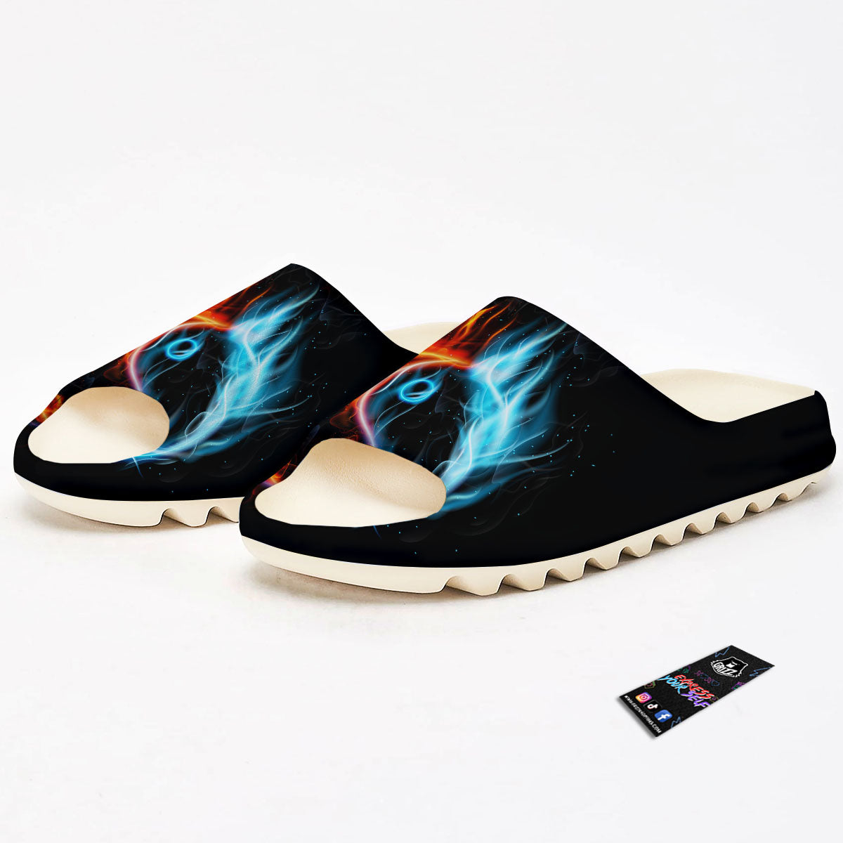 Yin Yang Flaming Print Sandals-grizzshop