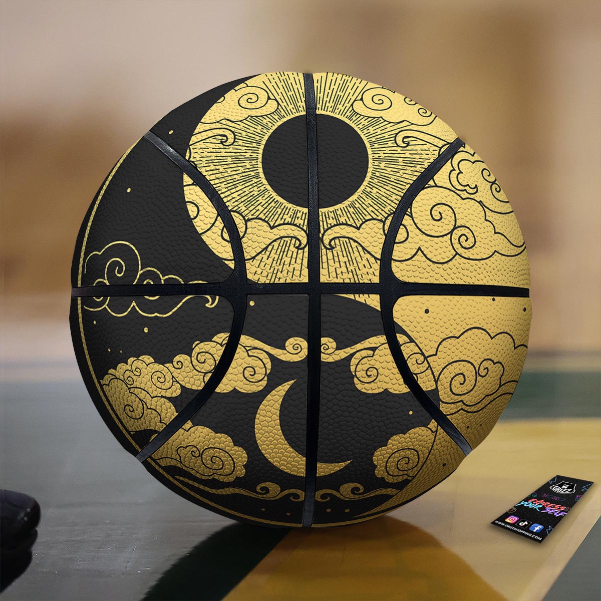 Yin Yang Moon And Sun Print Basketball