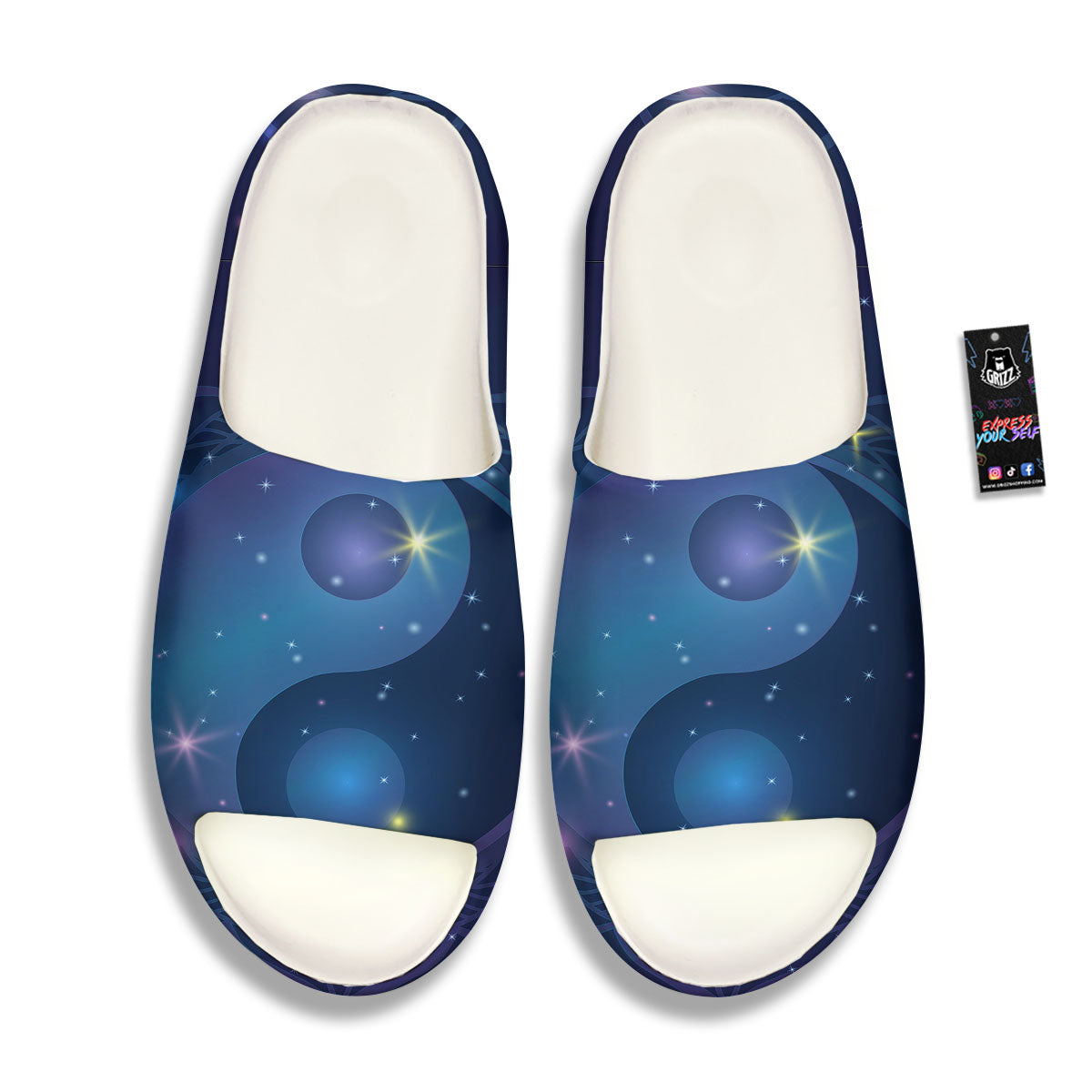 Yin Yang Space Print Sandals-grizzshop