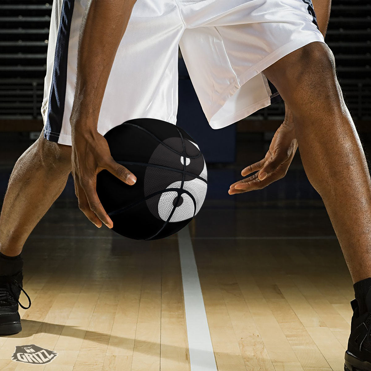 Yin Yang Symbol White And Black Print Basketball