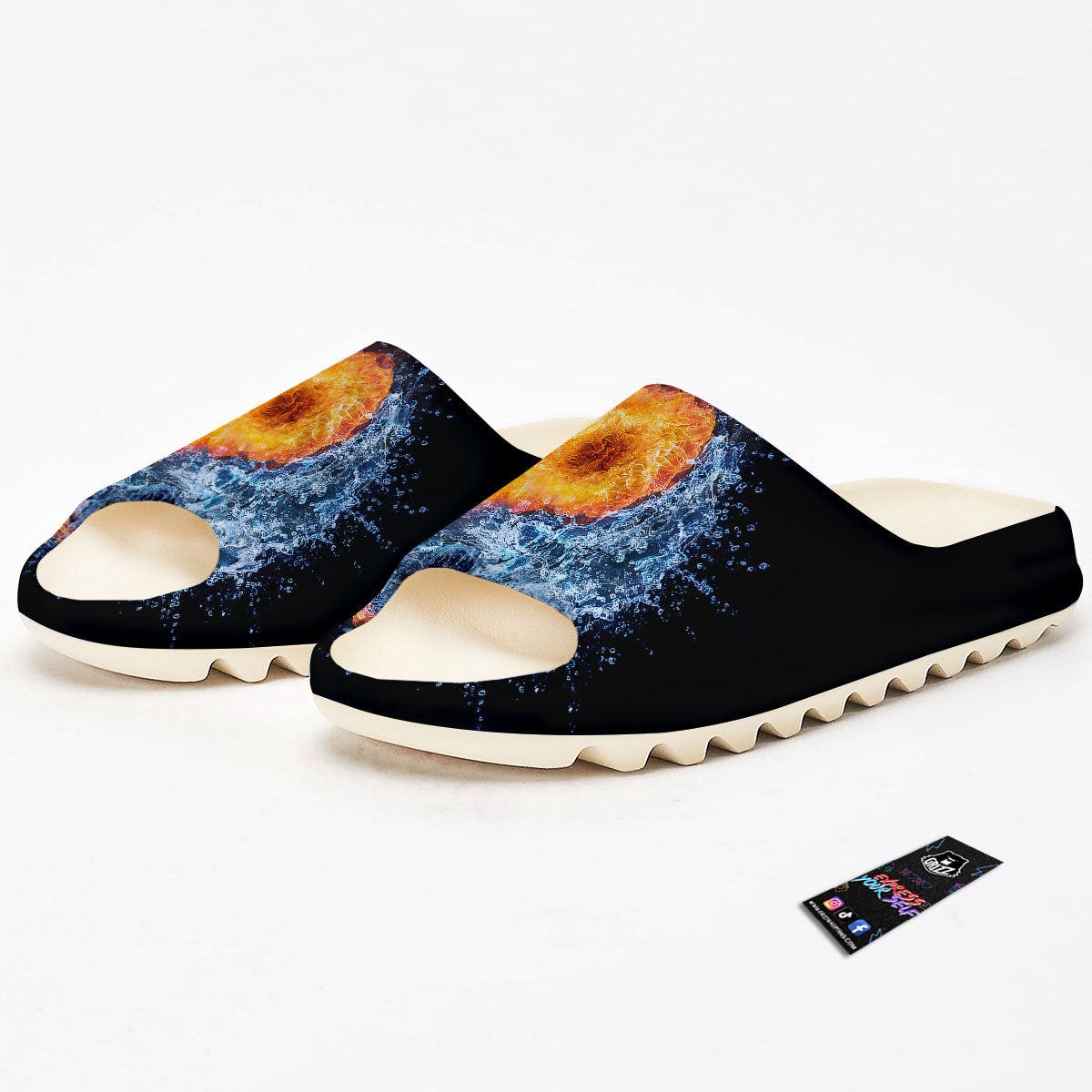 Yin Yang Water And Fire Print Sandals-grizzshop