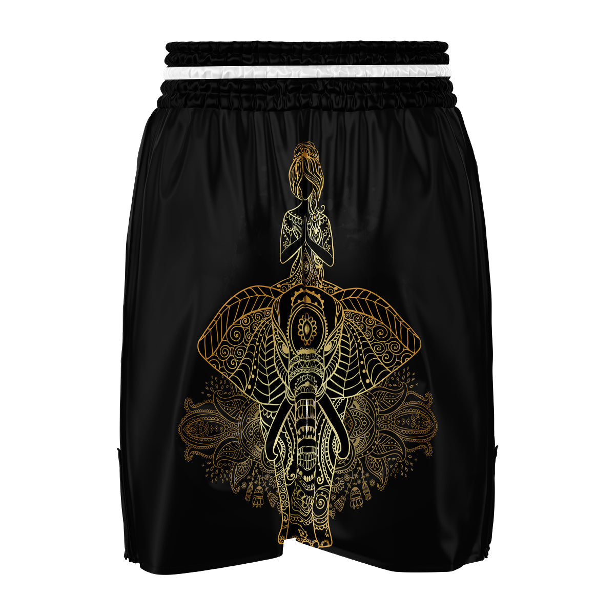 Yoga Elephant Mandala Boxing Shorts-grizzshop