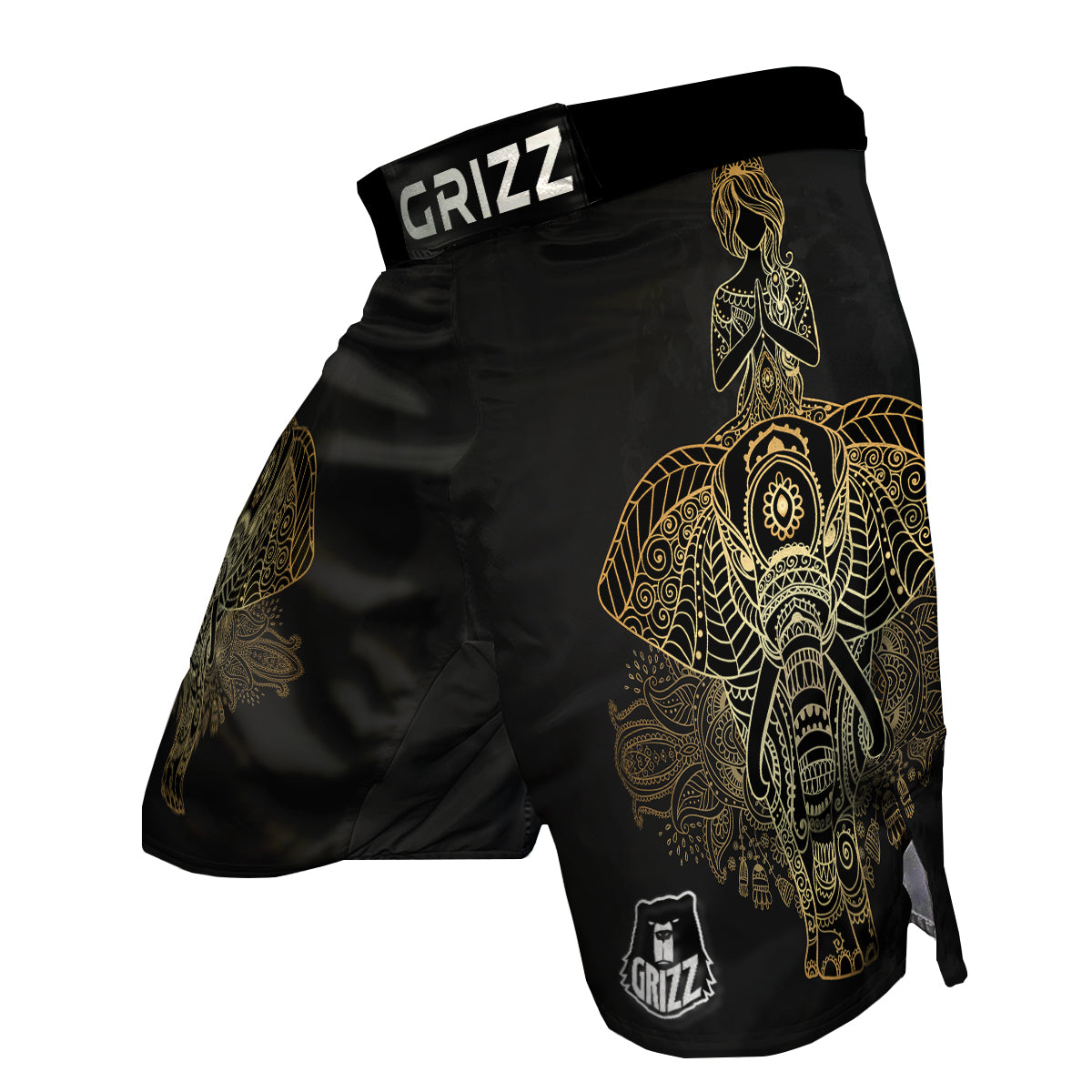 Yoga Elephant Mandala MMA Shorts-grizzshop
