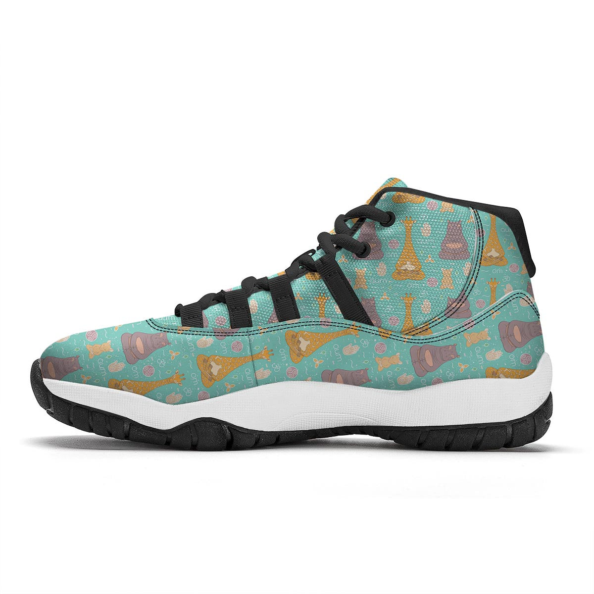 Yoga Meditation Pattern Print Black Bball Shoes-grizzshop