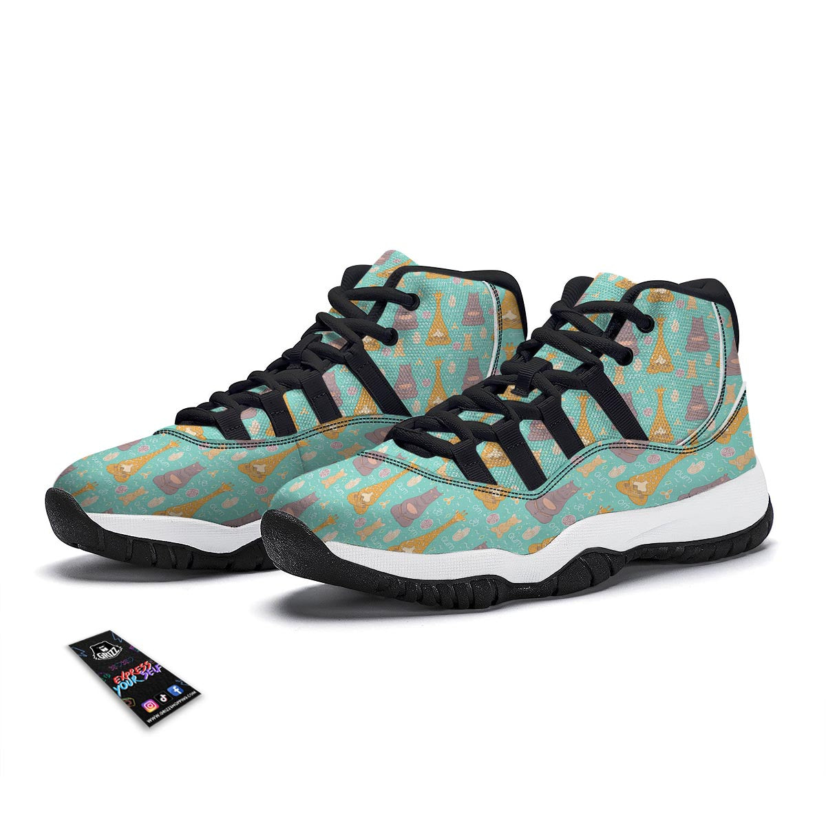 Yoga Meditation Pattern Print Black Bball Shoes-grizzshop