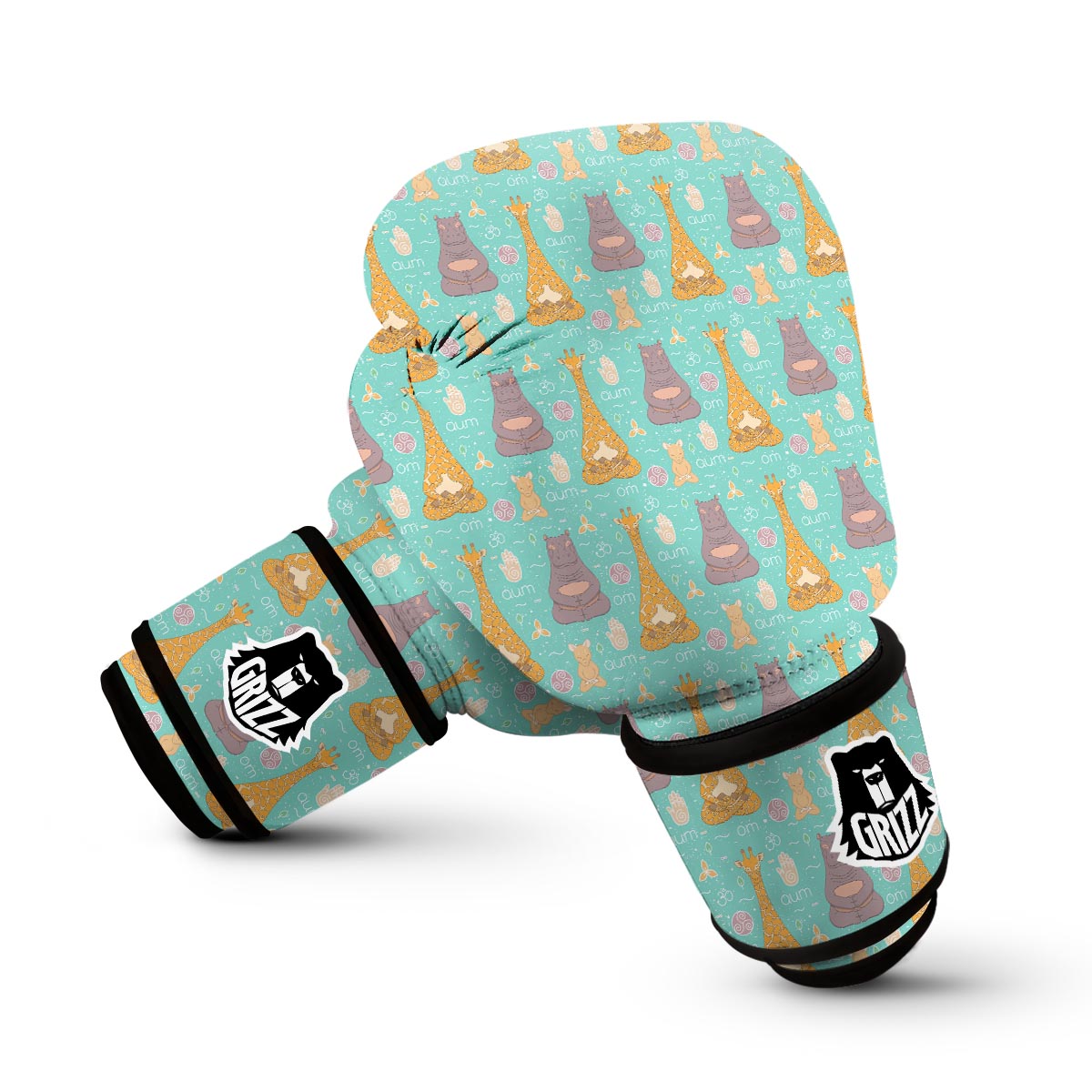 Yoga Meditation Pattern Print Boxing Gloves-grizzshop