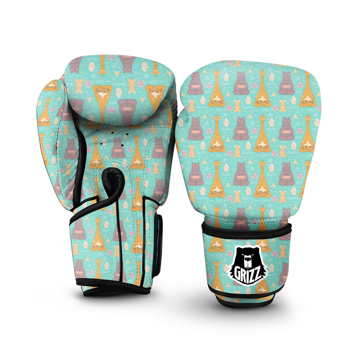 Yoga Meditation Pattern Print Boxing Gloves-grizzshop