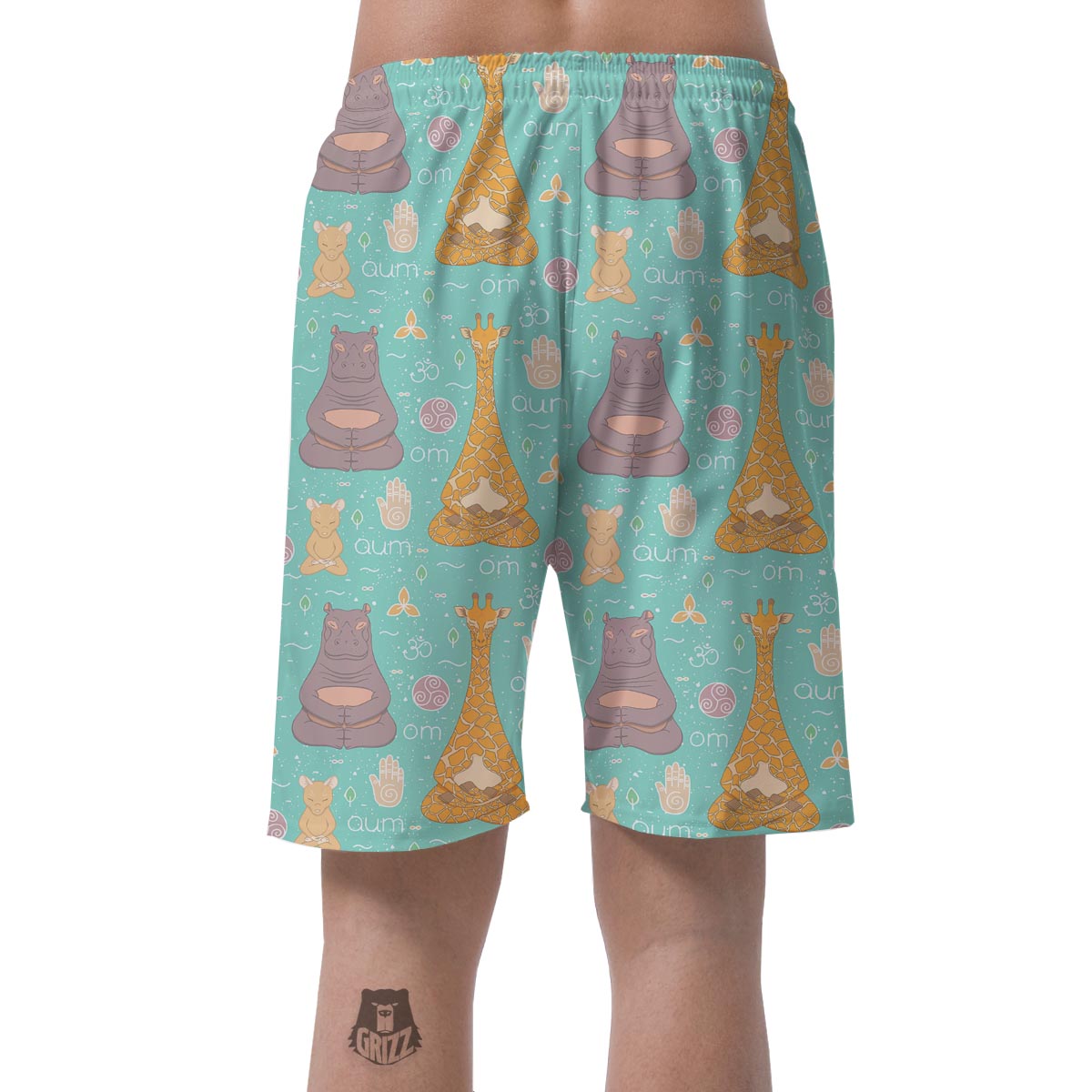 Yoga Meditation Pattern Print Men's Shorts-grizzshop