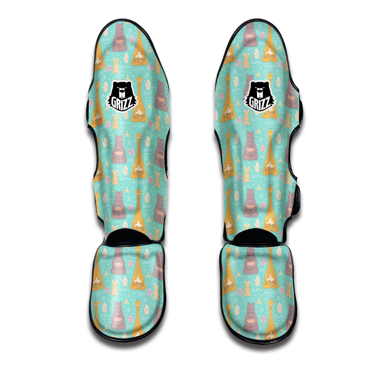 Yoga Meditation Pattern Print Muay Thai Shin Guards-grizzshop