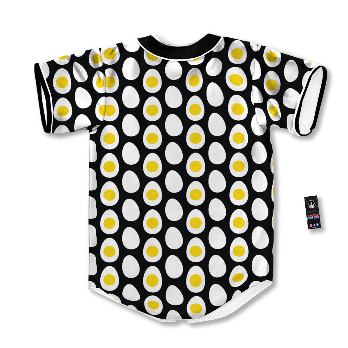 Yolk Egg Print Pattern Baseball Jersey-grizzshop