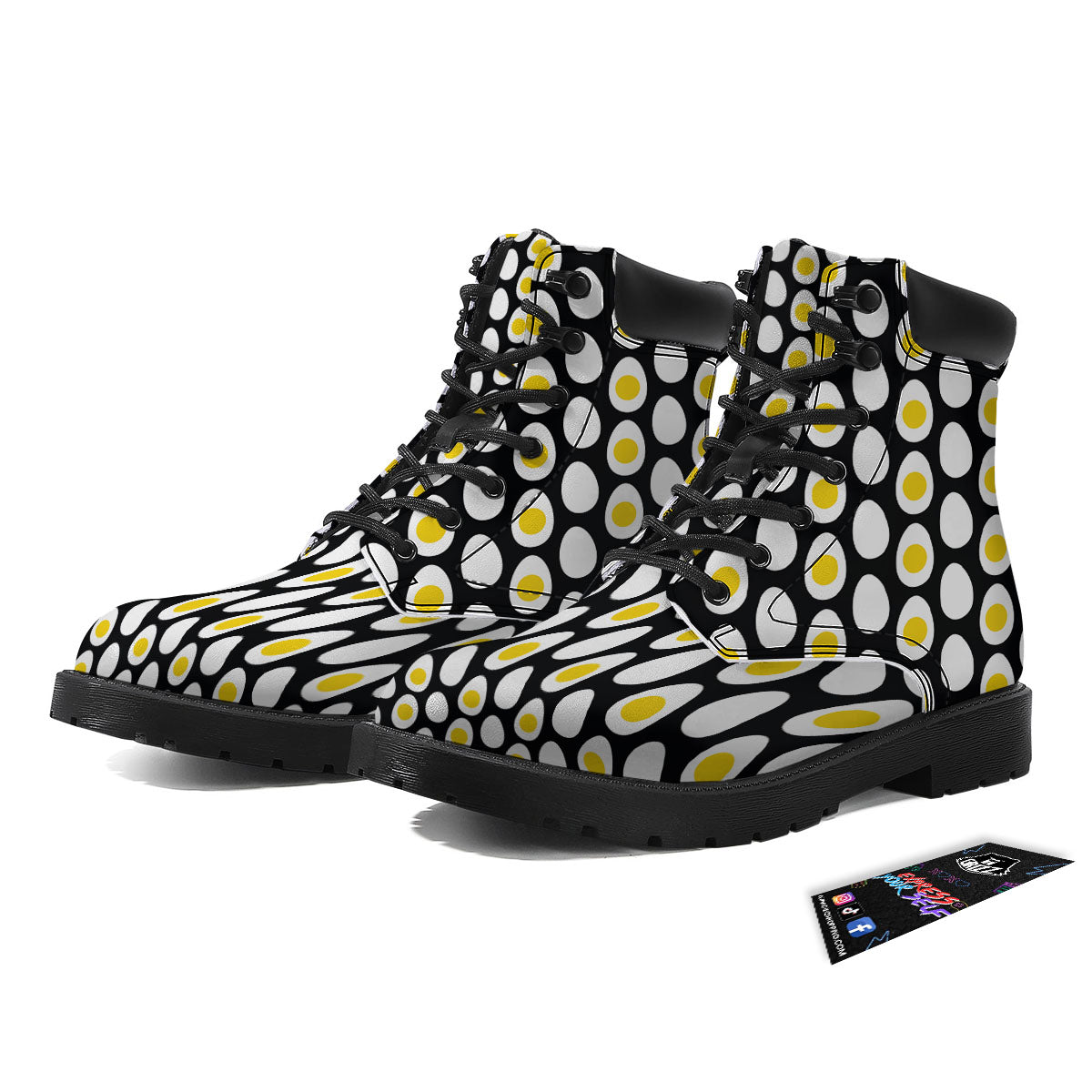 Yolk Egg Print Pattern Boots-grizzshop