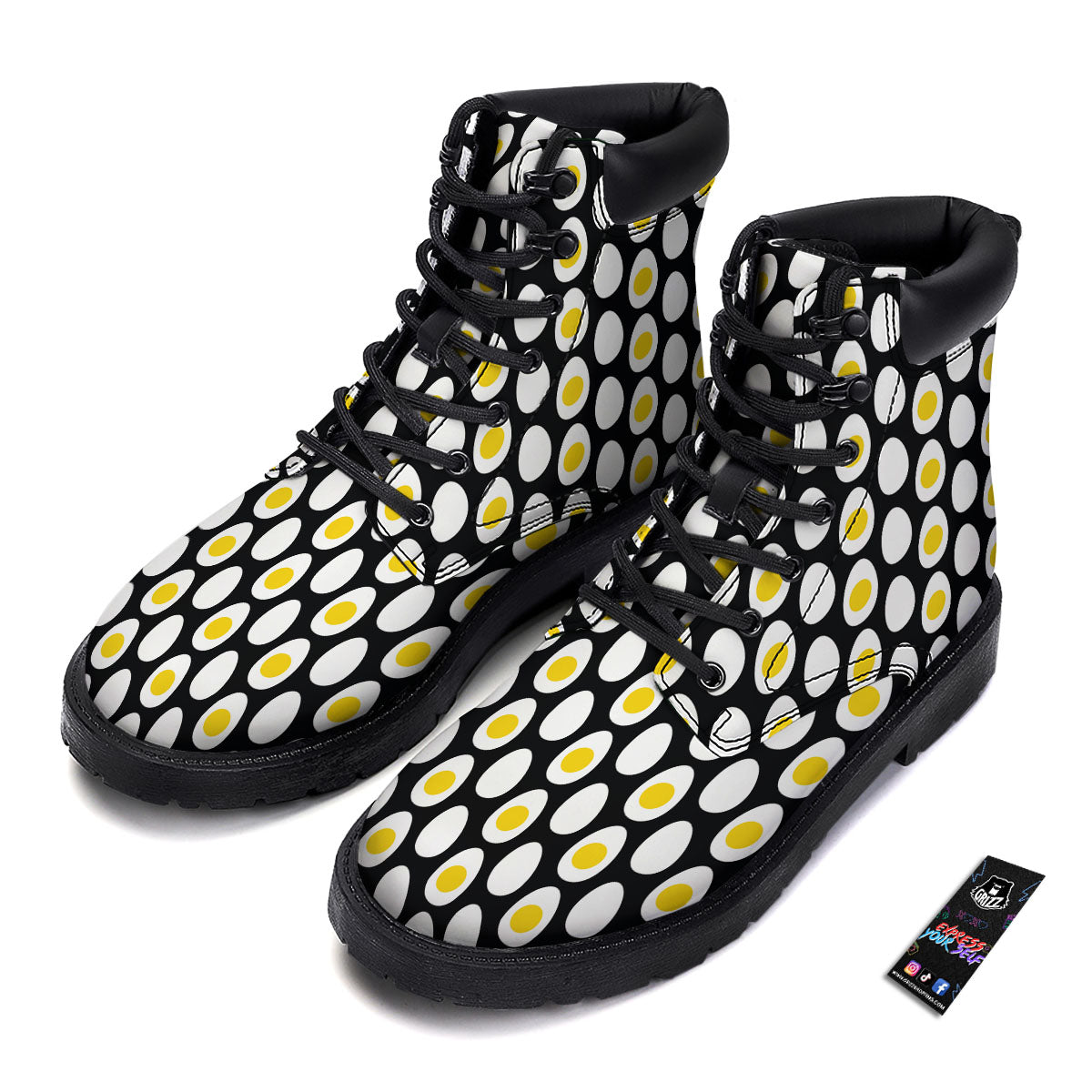 Yolk Egg Print Pattern Boots-grizzshop
