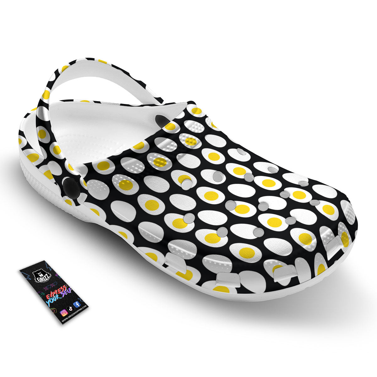 Yolk Egg Print Pattern Clog-grizzshop